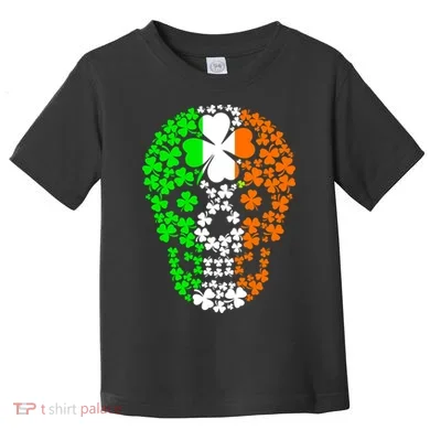 Irish Skull Ireland Clover Toddler T-Shirt