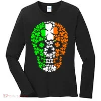 Irish Skull Ireland Clover Women's Long Sleeve Shirt thumb 0