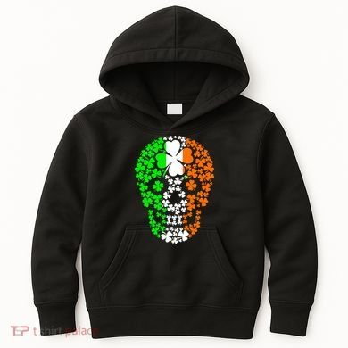 Irish Skull Ireland Clover Kids Hoodie