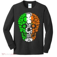 Irish Skull Ireland Clover Kids Long Sleeve Shirt thumb 0