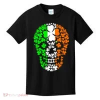 Irish Skull Ireland Clover Kids T-Shirt thumb 0