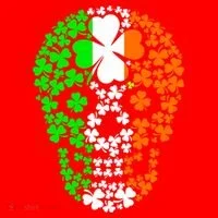 Irish Skull Ireland Clover Santa Hat thumb 1