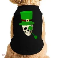 Irish Skull Smoking A Pipe Doggie Tank thumb 0