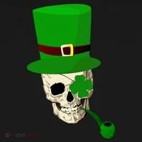 Irish Skull Smoking A Pipe Doggie Tank thumb 4
