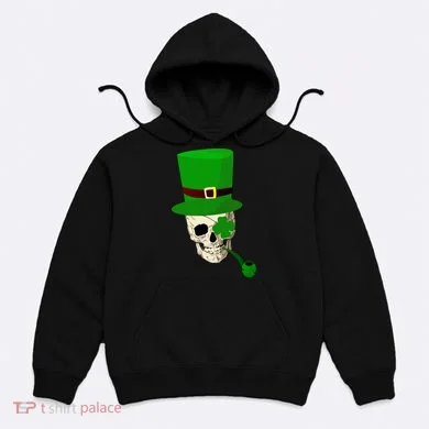 Irish Skull Smoking A Pipe Hoodie