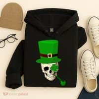 Irish Skull Smoking A Pipe Hoodie thumb 4