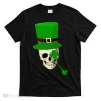 Irish Skull Smoking A Pipe T-Shirt thumb 0