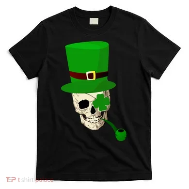 Irish Skull Smoking A Pipe T-Shirt