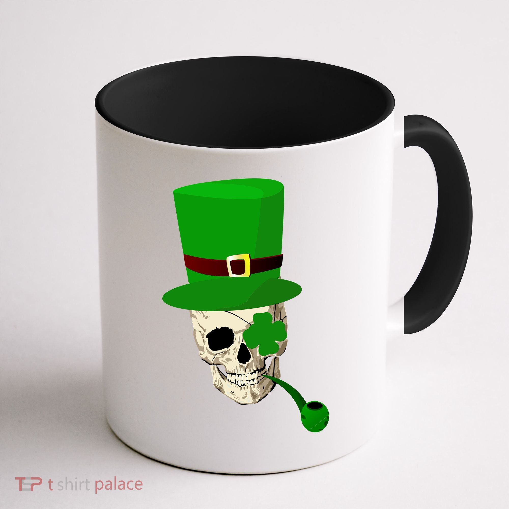 Irish Skull Smoking A Pipe Coffee Mug