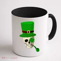 Irish Skull Smoking A Pipe Coffee Mug thumb 1