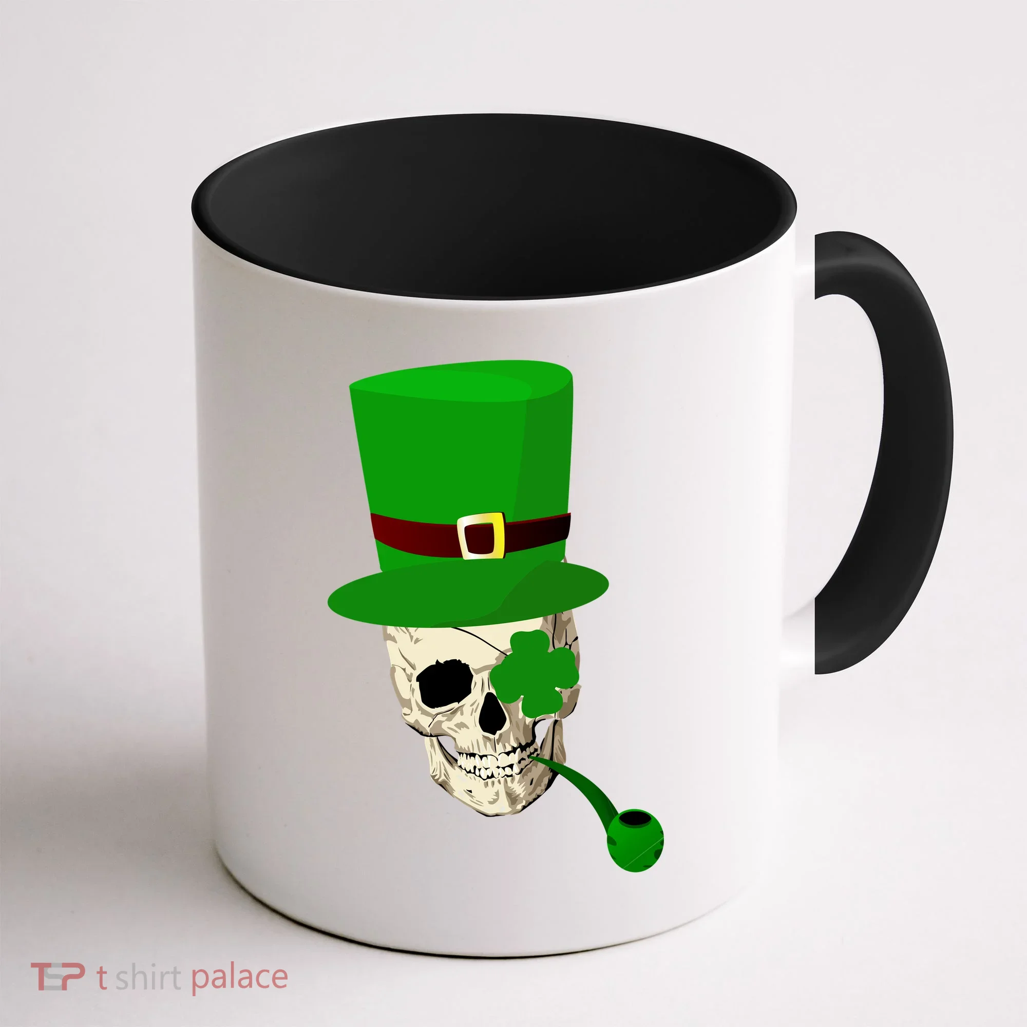 Irish Skull Smoking A Pipe Coffee Mug