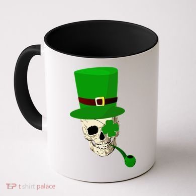 Irish Skull Smoking A Pipe Coffee Mug