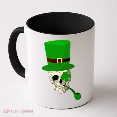 Irish Skull Smoking A Pipe Coffee Mug