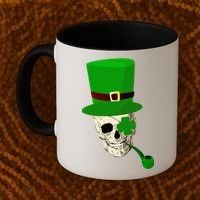 Irish Skull Smoking A Pipe Coffee Mug thumb 2