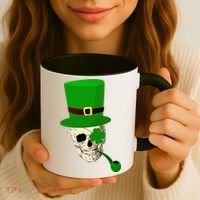Irish Skull Smoking A Pipe Coffee Mug thumb 3