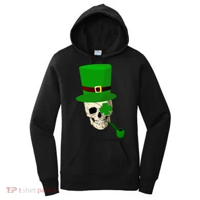 Irish Skull Smoking A Pipe Women's Hoodie