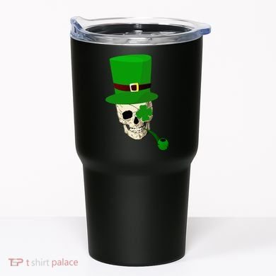 Irish Skull Smoking A Pipe Tumbler
