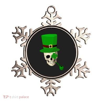 Irish Skull Smoking A Pipe Ornament