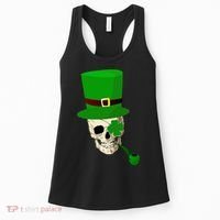 Irish Skull Smoking A Pipe Women's Tank Top thumb 0