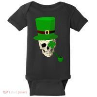 Irish Skull Smoking A Pipe Baby Bodysuit thumb 0