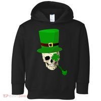 Irish Skull Smoking A Pipe Toddler Hoodie thumb 0