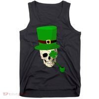 Irish Skull Smoking A Pipe Tank Top thumb 0