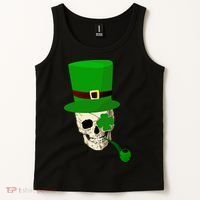 Irish Skull Smoking A Pipe Tank Top thumb 2