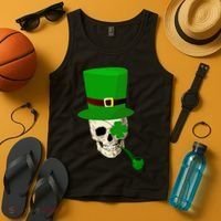 Irish Skull Smoking A Pipe Tank Top thumb 4