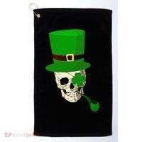 Irish Skull Smoking A Pipe Golf Towel thumb 0