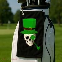 Irish Skull Smoking A Pipe Golf Towel thumb 2