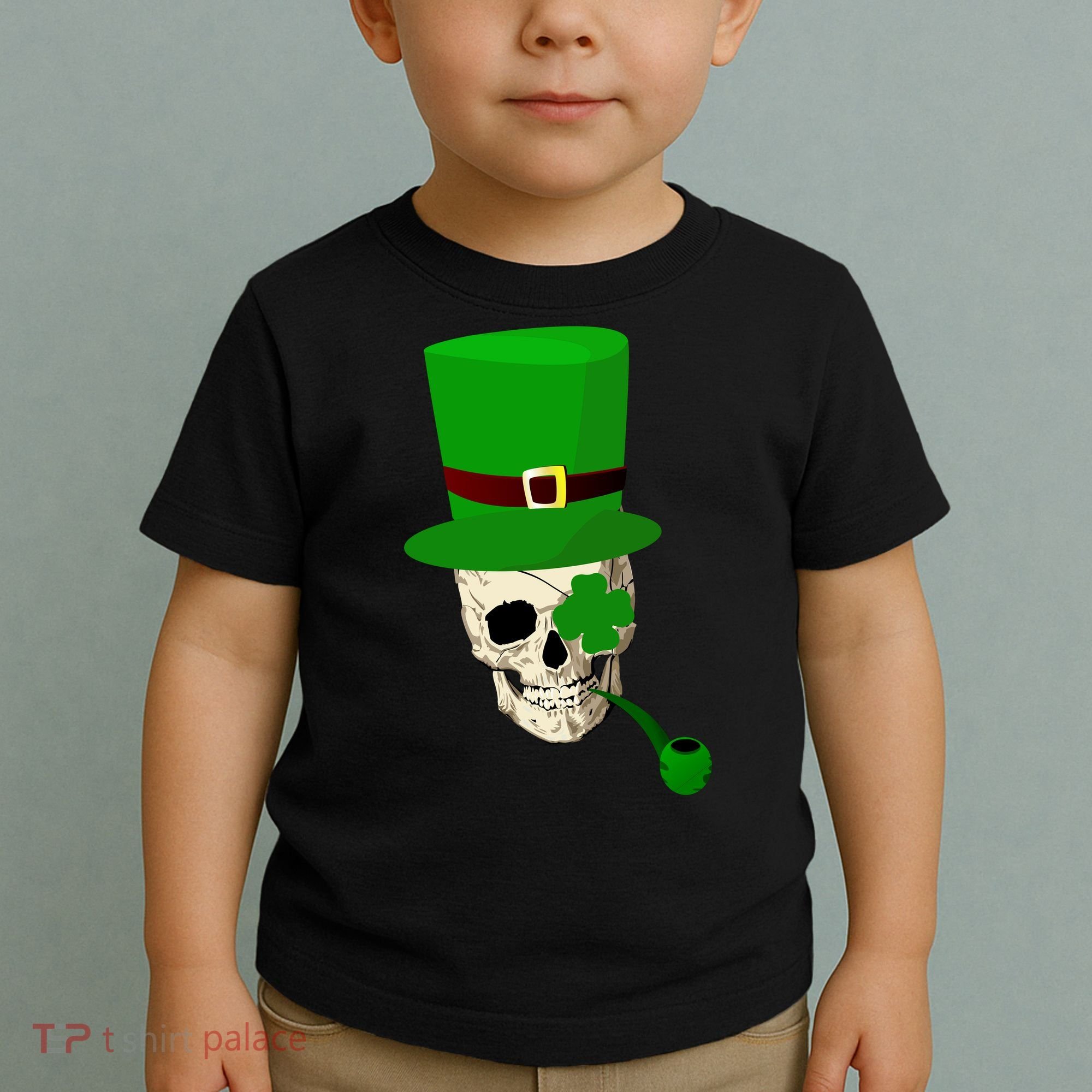 Irish Skull Smoking A Pipe Toddler T-Shirt