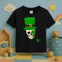 Irish Skull Smoking A Pipe Toddler T-Shirt thumb 3