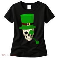 Irish Skull Smoking A Pipe Women's T-Shirt thumb 0