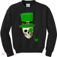 Irish Skull Smoking A Pipe Kids Sweatshirt thumb 0
