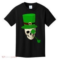Irish Skull Smoking A Pipe Kids T-Shirt thumb 0