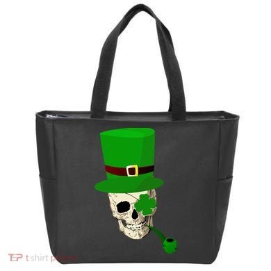 Irish Skull Smoking A Pipe Tote Bag