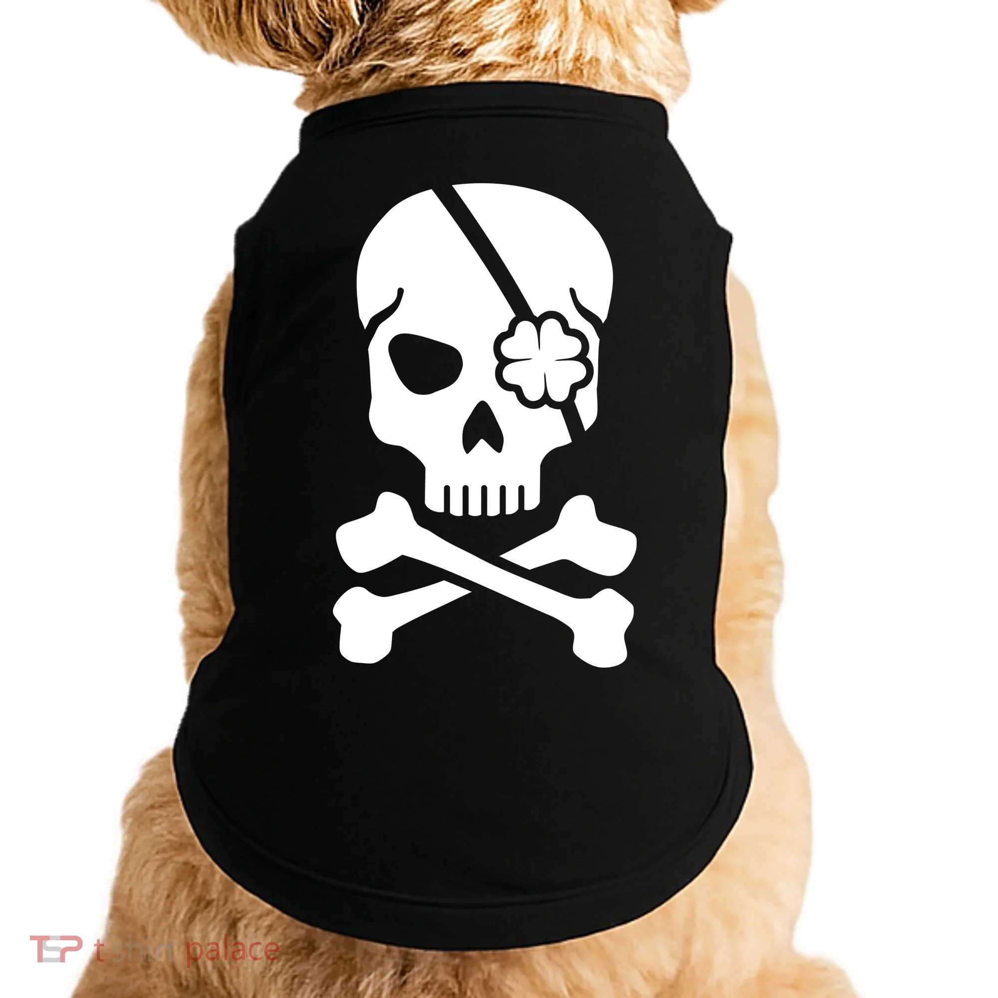 Irish Skull With A Pirate Clover Patch Doggie Tank