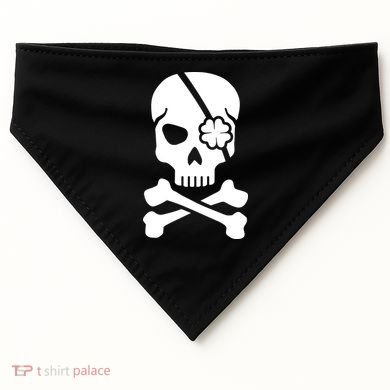 Irish Skull With A Pirate Clover Patch USA-Made Doggie Bandana