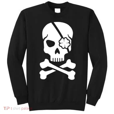 Irish Skull With A Pirate Clover Patch Sweatshirt