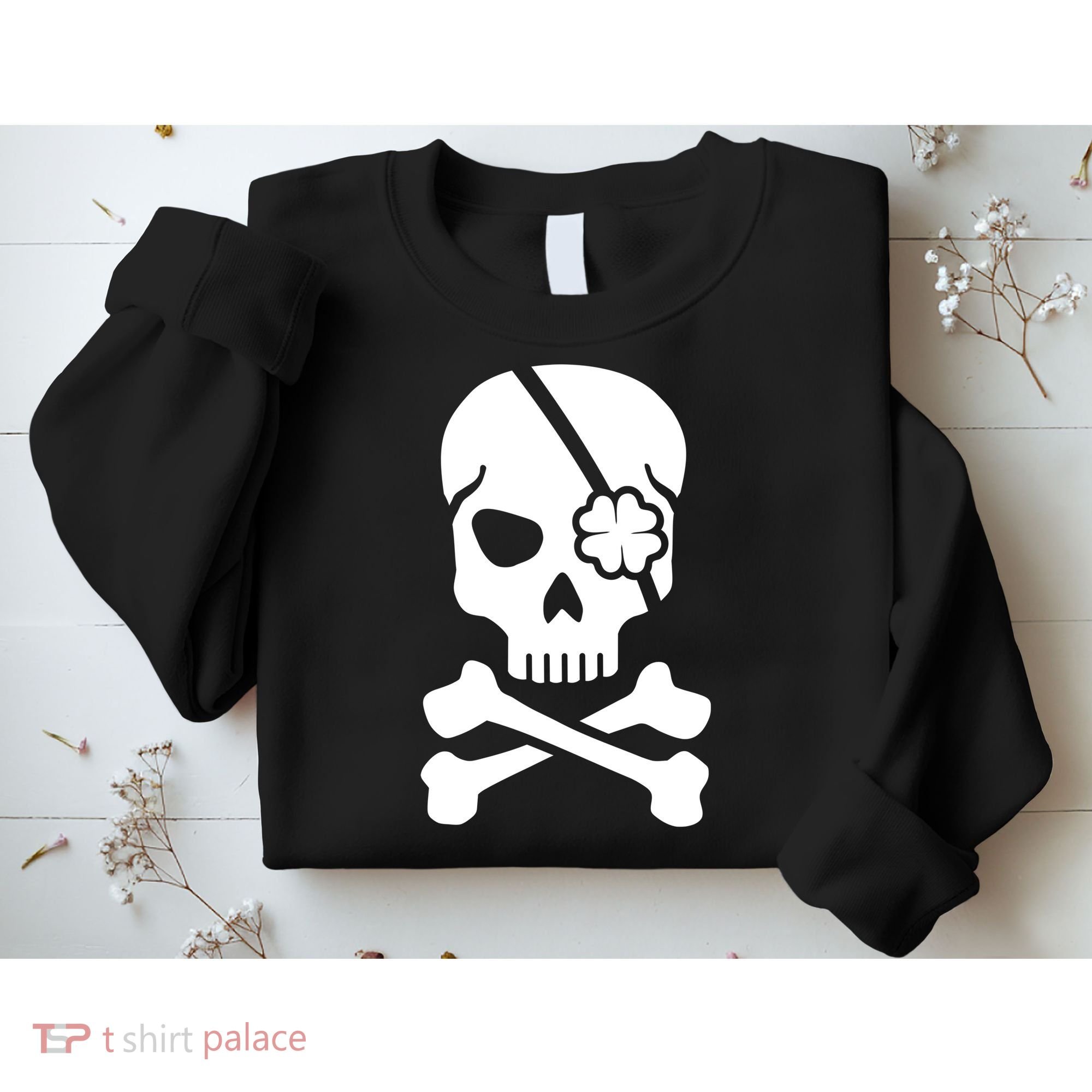 Irish Skull With A Pirate Clover Patch Sweatshirt