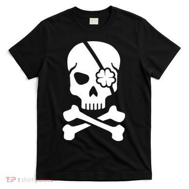 Irish Skull With A Pirate Clover Patch T-Shirt