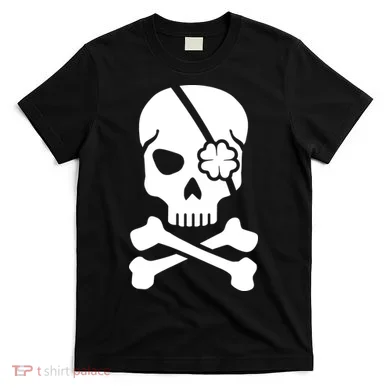 Irish Skull With A Pirate Clover Patch T-Shirt