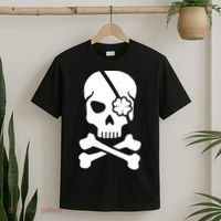 Irish Skull With A Pirate Clover Patch T-Shirt thumb 2