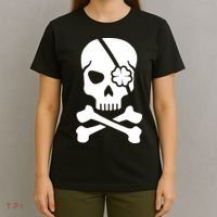 Irish Skull With A Pirate Clover Patch T-Shirt thumb 4