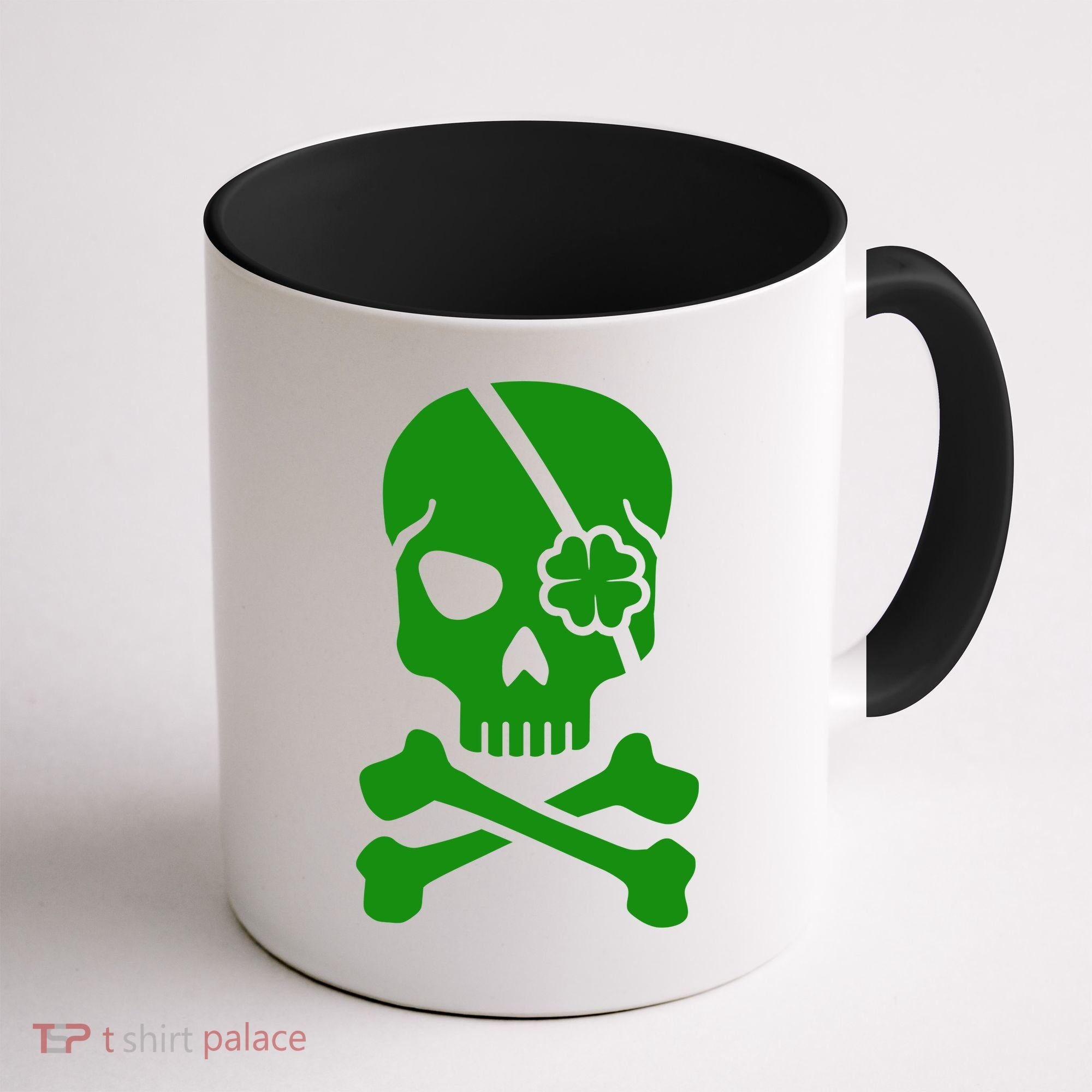 Irish Skull With A Pirate Clover Patch Coffee Mug