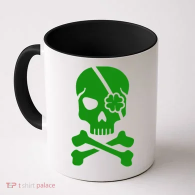 Irish Skull With A Pirate Clover Patch Coffee Mug