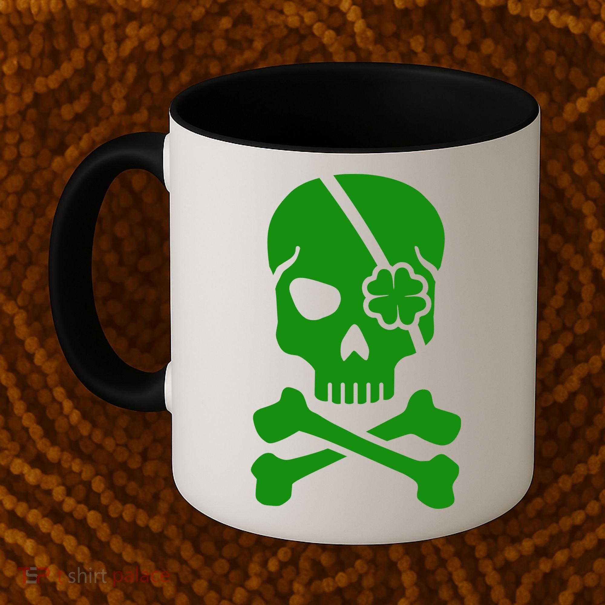 Irish Skull With A Pirate Clover Patch Coffee Mug