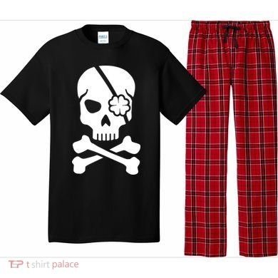 Irish Skull With A Pirate Clover Patch Pajama Set