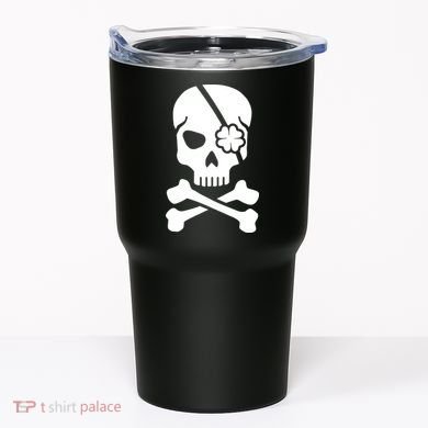 Irish Skull With A Pirate Clover Patch Tumbler