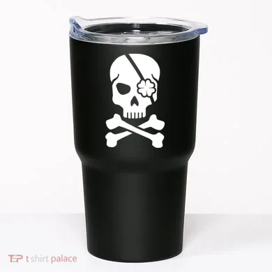 Irish Skull With A Pirate Clover Patch Tumbler